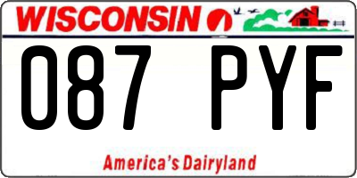 WI license plate 087PYF