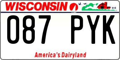 WI license plate 087PYK