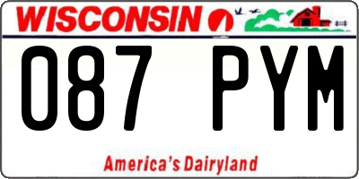 WI license plate 087PYM