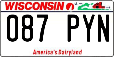 WI license plate 087PYN