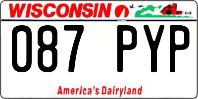 WI license plate 087PYP