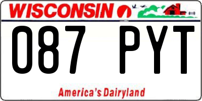 WI license plate 087PYT