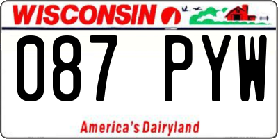 WI license plate 087PYW