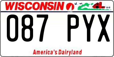 WI license plate 087PYX