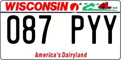 WI license plate 087PYY