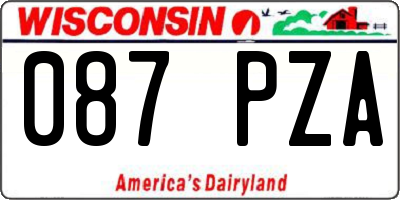 WI license plate 087PZA