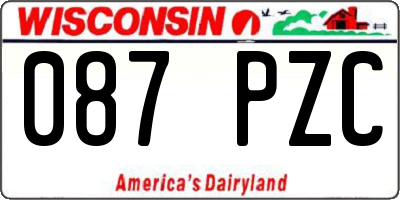 WI license plate 087PZC