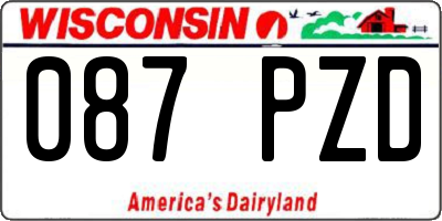 WI license plate 087PZD