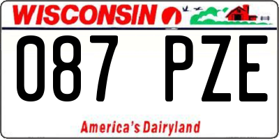 WI license plate 087PZE