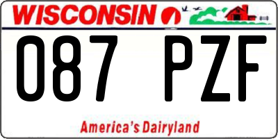 WI license plate 087PZF