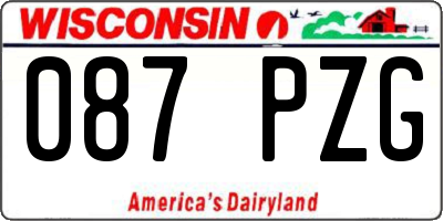 WI license plate 087PZG