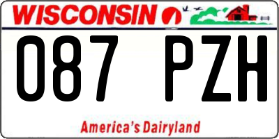 WI license plate 087PZH