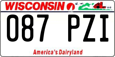 WI license plate 087PZI
