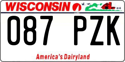 WI license plate 087PZK