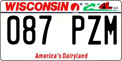 WI license plate 087PZM