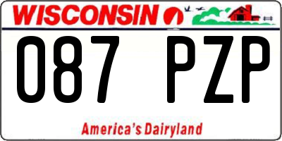 WI license plate 087PZP