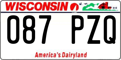 WI license plate 087PZQ