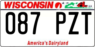 WI license plate 087PZT