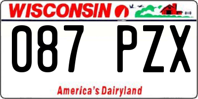 WI license plate 087PZX
