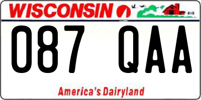 WI license plate 087QAA