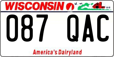 WI license plate 087QAC