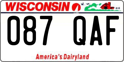 WI license plate 087QAF