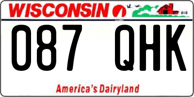WI license plate 087QHK