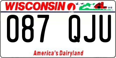 WI license plate 087QJU