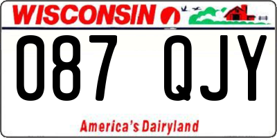 WI license plate 087QJY