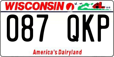WI license plate 087QKP