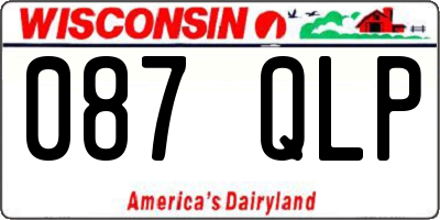 WI license plate 087QLP