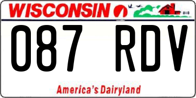 WI license plate 087RDV