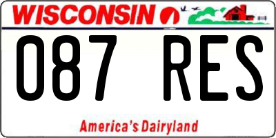 WI license plate 087RES