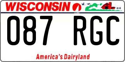 WI license plate 087RGC