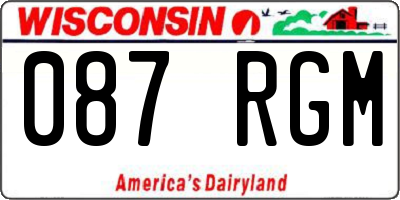 WI license plate 087RGM