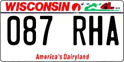 WI license plate 087RHA