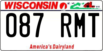 WI license plate 087RMT