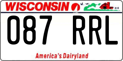 WI license plate 087RRL