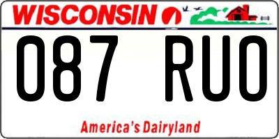 WI license plate 087RUO