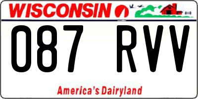 WI license plate 087RVV