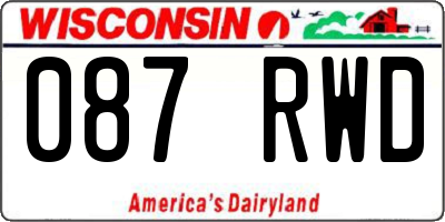 WI license plate 087RWD