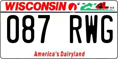 WI license plate 087RWG