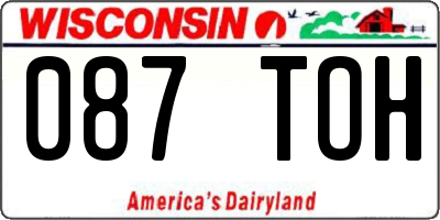 WI license plate 087TOH