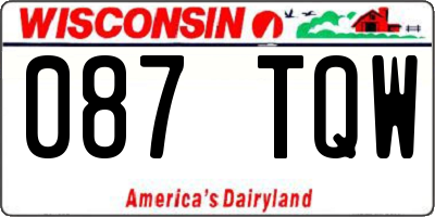 WI license plate 087TQW