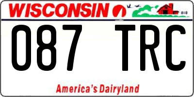 WI license plate 087TRC