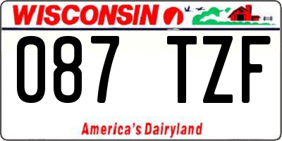 WI license plate 087TZF