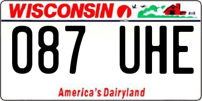 WI license plate 087UHE