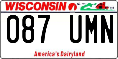 WI license plate 087UMN