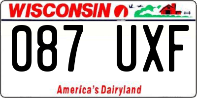WI license plate 087UXF