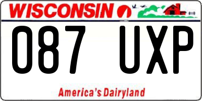 WI license plate 087UXP